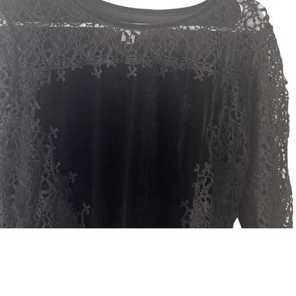 Sundance Size Small Black Velvet Witchy Whimsygoth Lace Grunge‎ Top - Picture 1 of 11